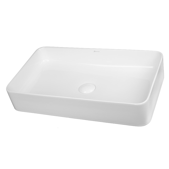 Lavoar pe blat Fluminia Lena 60, dreptunghiular, 60.5 x 34.5 cm, alb [1]