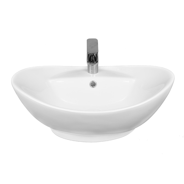 Lavoar pe blat Fluminia Loira New, oval, 59 x 39 cm, alb [7]