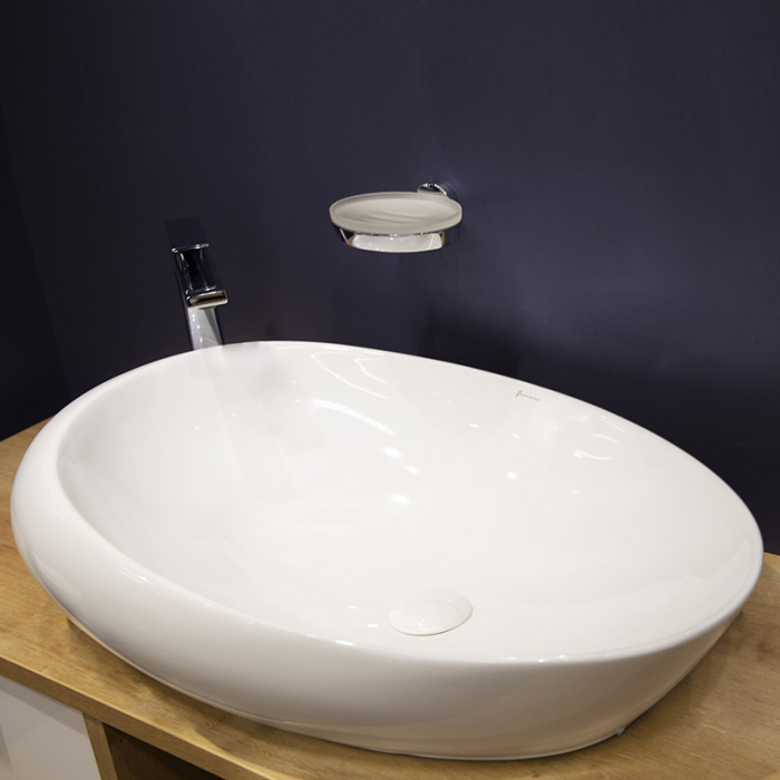 Lavoar pe blat Fluminia Maxi-Egg, oval, 66 x 46 cm, alb [8]