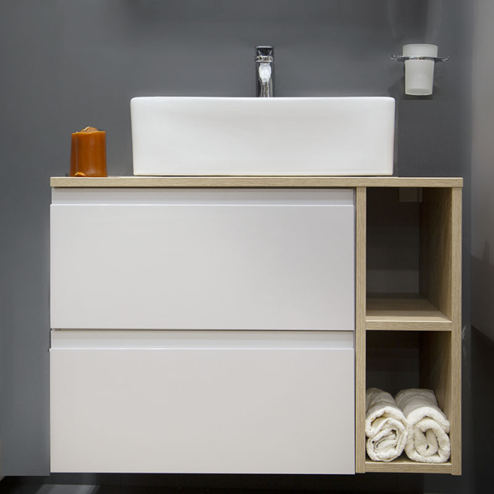 Lavoar pe blat Fluminia Mercur-46, dreptunghiular, 46 x 42 cm, alb [7]