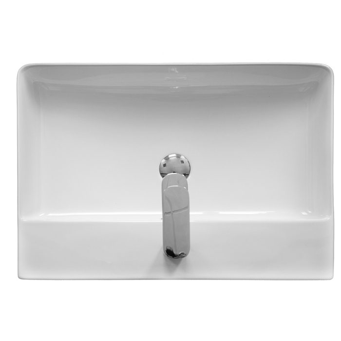 Lavoar pe blat Fluminia Mercur-52, dreptunghiular, 52 x 42 cm, alb [2]