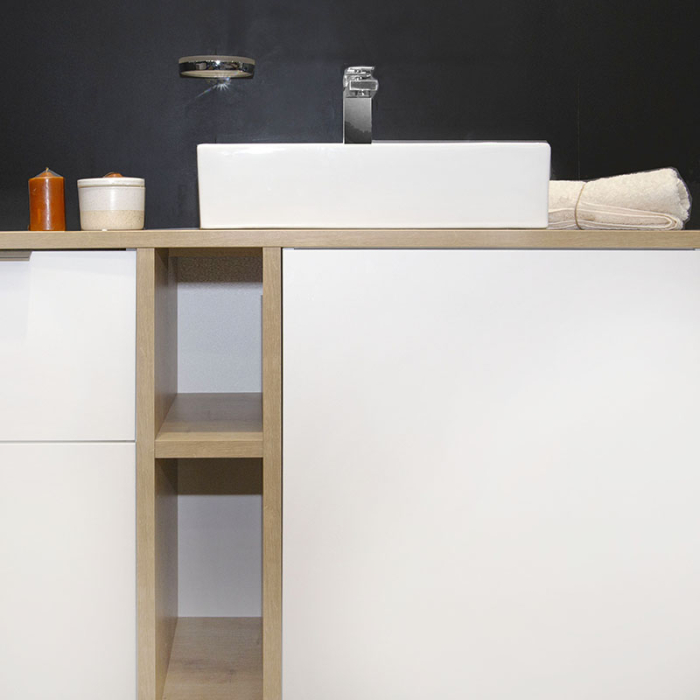 Lavoar pe blat Fluminia Mercur-52, dreptunghiular, 52 x 42 cm, alb [8]