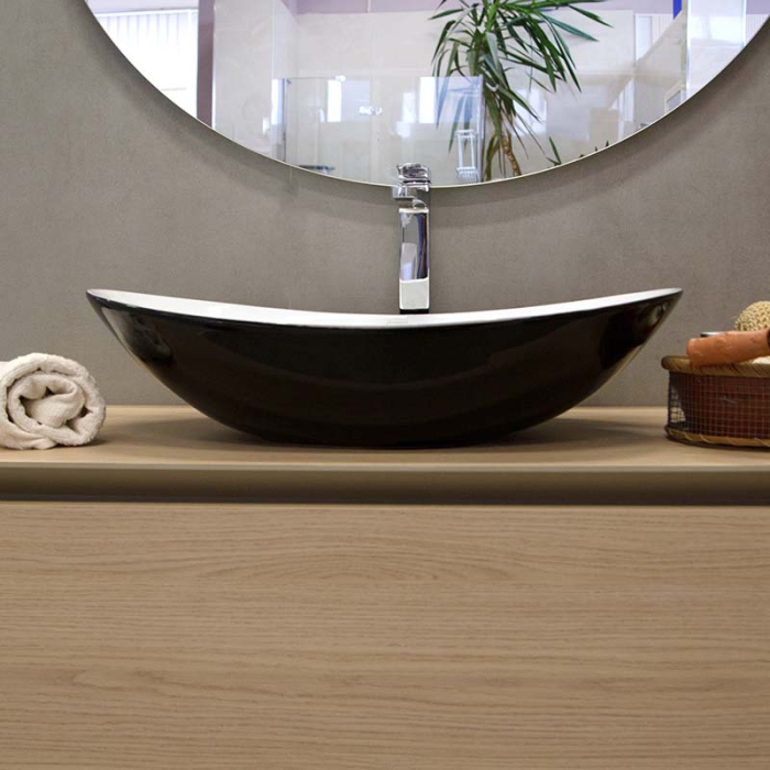 Lavoar pe blat, Fluminia, My Night, oval, 60,5 x 36 cm, alb-negru [5]