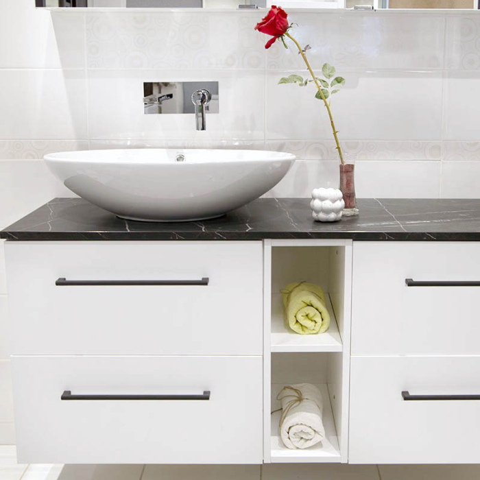 Lavoar pe blat Fluminia Nil, oval, 63,5 x 41,5 cm, alb [5]