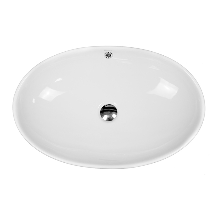 Lavoar pe blat Fluminia Nil, oval, 63,5 x 41,5 cm, alb [7]