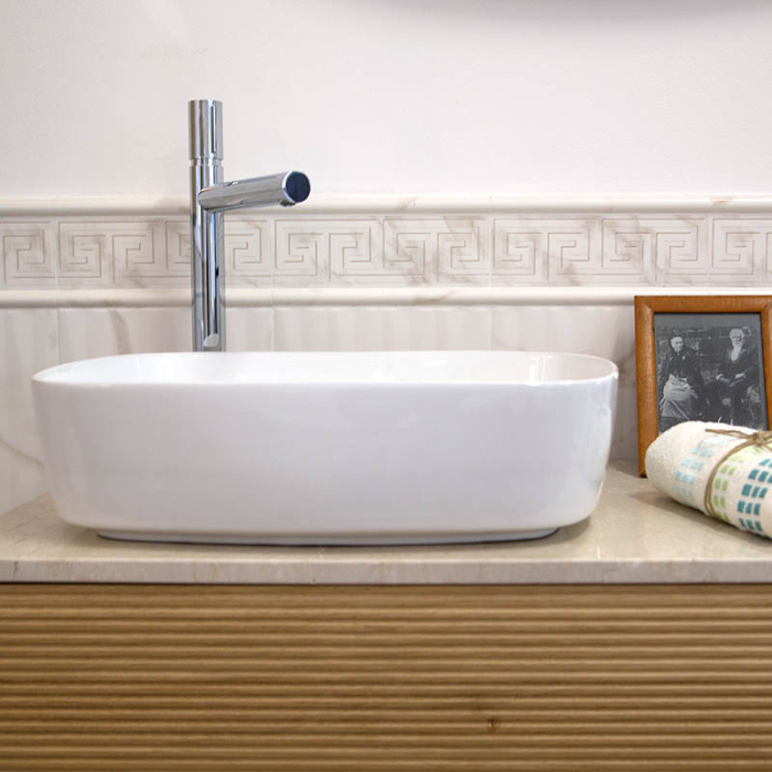 Lavoar pe blat Fluminia, Pallas, dreptunghiular, 50 x 37,5 cm, alb [6]