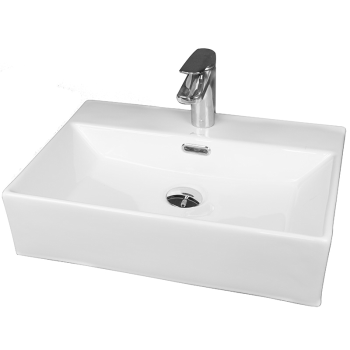 Lavoar pe blat, Fluminia, Pluto-50, dreptunghiular, 50 x 35,5 cm, alb [1]