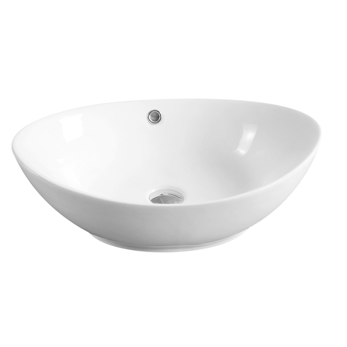 Lavoar pe blat Fluminia Rio Grande, oval, 58 x 37,5 cm, alb [1]