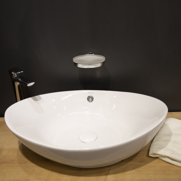 Lavoar pe blat Fluminia Rio Grande, oval, 58 x 37,5 cm, alb [7]