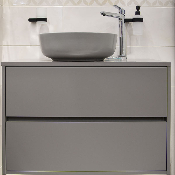 Lavoar pe blat Fluminia Amereta-MG, rotund, diametru 41 cm, gri mat [6]