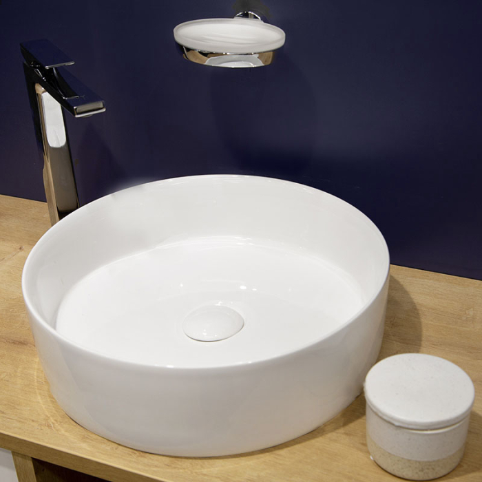 Lavoar pe blat Fluminia Havana, rotund, diametru 40 cm, alb [5]