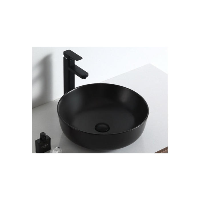 Lavoar pe blat Fluminia Amereta, rotund, 41,5 cm, negru mat [7]
