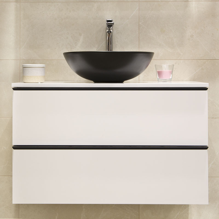 Lavoar pe blat Fluminia, Sexy Black, rotund, diametru 40 cm, negru mat [5]