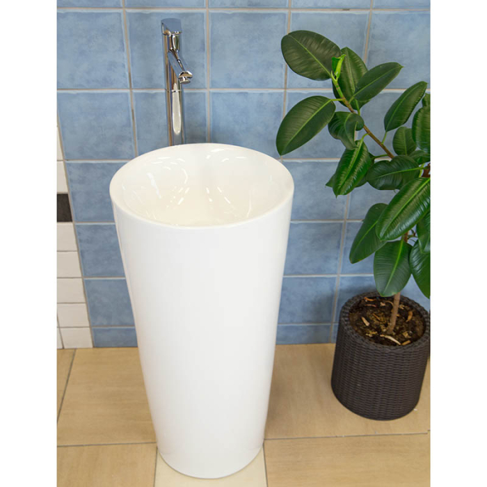 Lavoar stativ, Fluminia, Athos, rotund, 40 cm, alb [4]