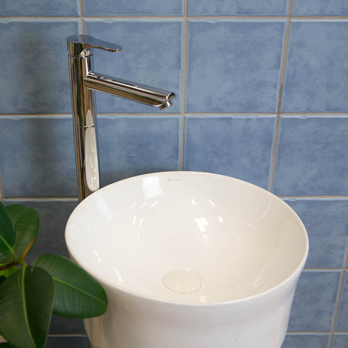 Lavoar stativ, Fluminia, Novicia, rotund, alb [6]