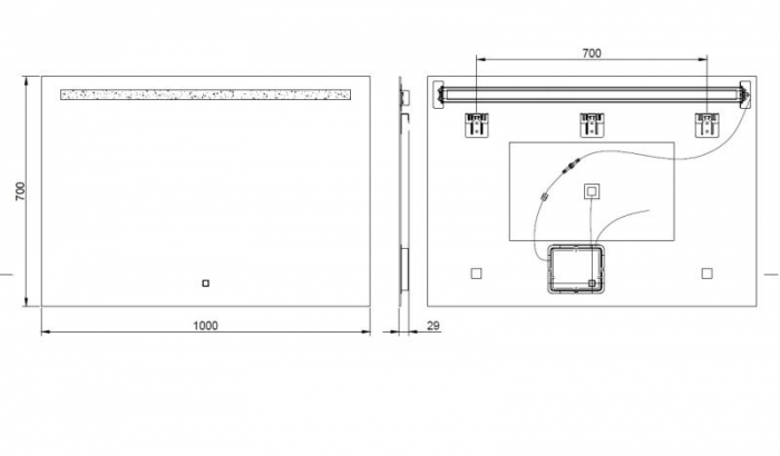 Oglinda LED 1000x700 – Anti-aburire, 2100 lm [2]