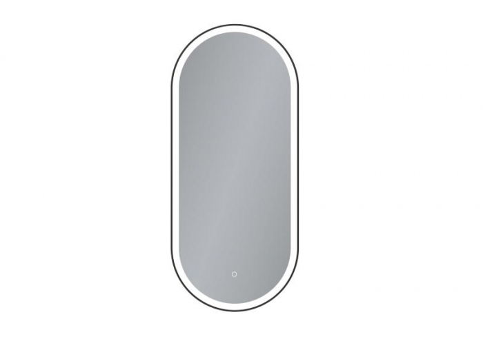 Oglindă LED cu dezaburire, cu ramă de aluminiu, negru, 40x90cm [1]