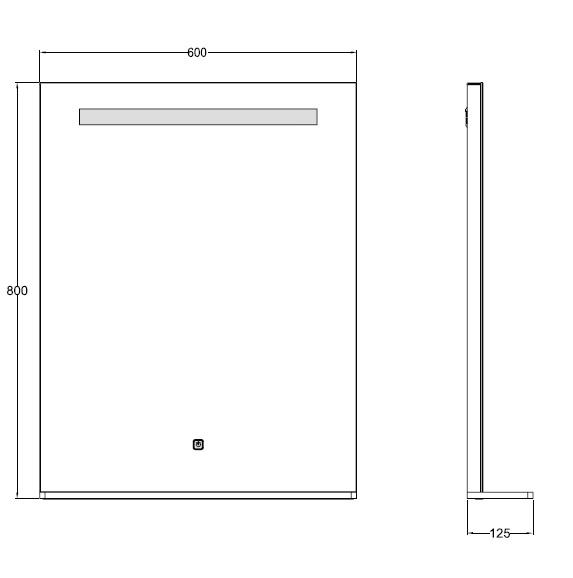 Oglindă LED, cu poliță, lumină reglabilă, dezaburire, 2 dif bluetooth, 60x80cm [2]