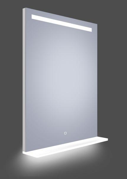Oglindă LED, cu poliță, lumină reglabilă, dezaburire, 2 dif bluetooth, 60x80cm [3]
