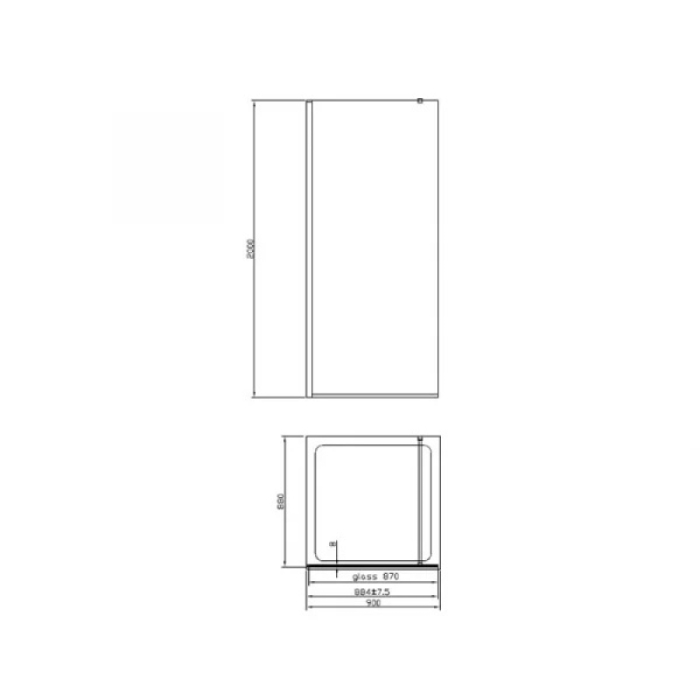 Paravan de dus Walk In Mediterraneo, Foxy, 90 x 200 cm, easy clean, crom [2]