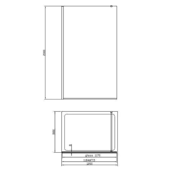 Paravan de duș walk in Mediterraneo, Foxy Black, 120 x 200 cm, easy clean, negru mat [2]