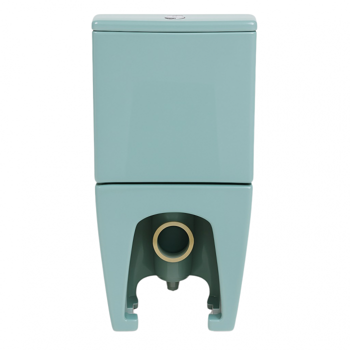 Set vas wc stativ rimless verde turcoaz mat Foglia Oslo cu rezervor si capac soft close inclus [6]