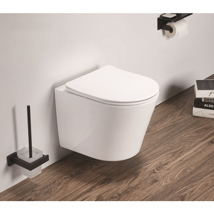 Set vas WC suspendat Fluminia, Clementina, alb, cu capac Quick Release și Soft Close [2]