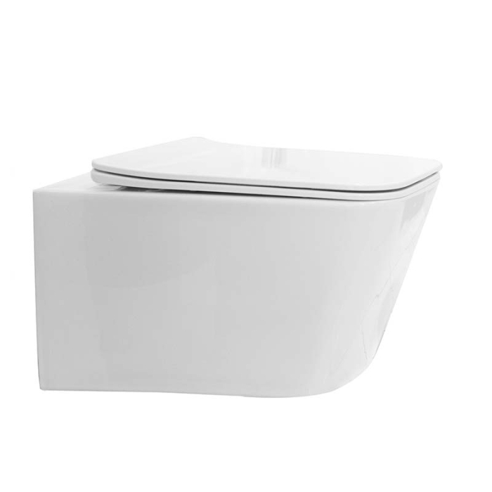 Set vas WC suspendat Fluminia Paris, rimless, cu capac Quick Release și Soft Close, alb [7]