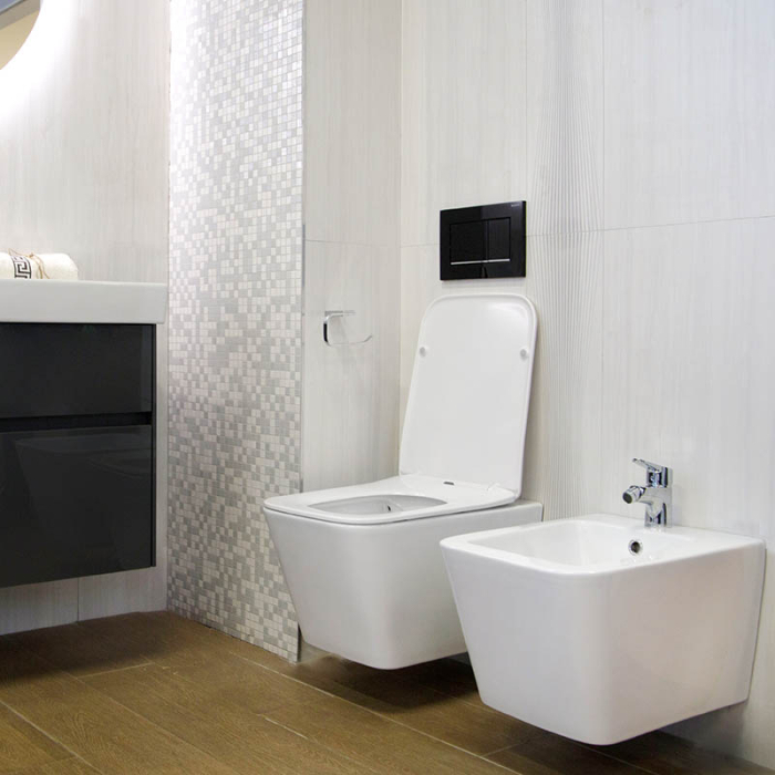 Set vas WC suspendat Fluminia Paris, rimless, cu capac Quick Release și Soft Close, alb [3]