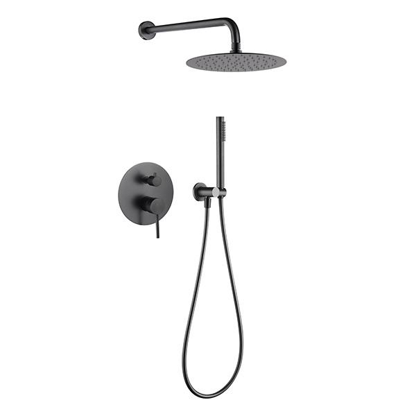 Sistem duș complet, PALMFIELD, cu montaj încastrat în perete - Gun metal [1]