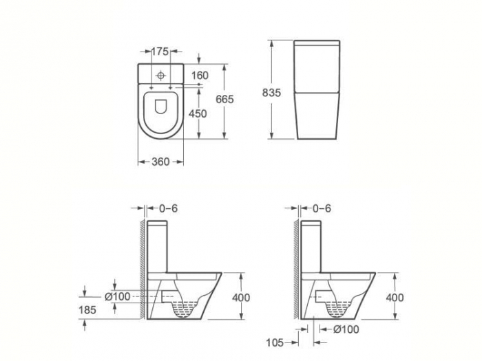 Vas WC INDIANA Rimless, Stativ, cu Rezervor Inclus – Alb Lucios (2BOX) [3]