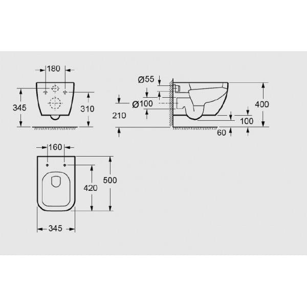 Vas WC OHIO Rimless, Suspendat – Alb Lucios [3]