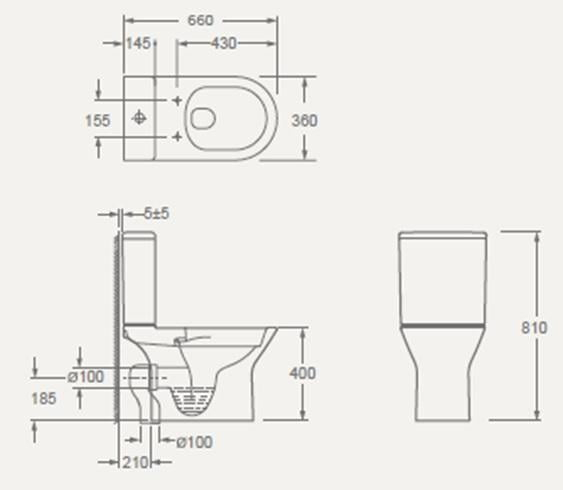 Vas WC VERMONT Rimless, Stativ, cu Rezervor Inclus – Alb Lucios (2BOX) [2]