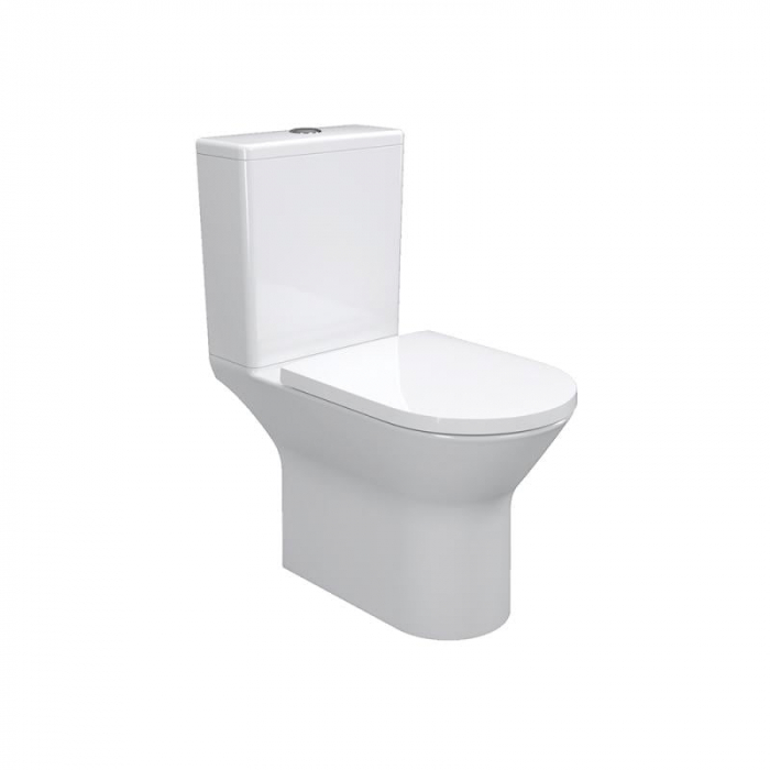 Vas WC VERMONT Rimless, Stativ, cu Rezervor Inclus – Alb Lucios (2BOX) [1]