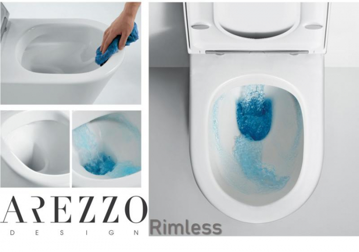 Vas WC VERMONT Rimless, Stativ, cu Rezervor Inclus – Alb Lucios (2BOX) [3]