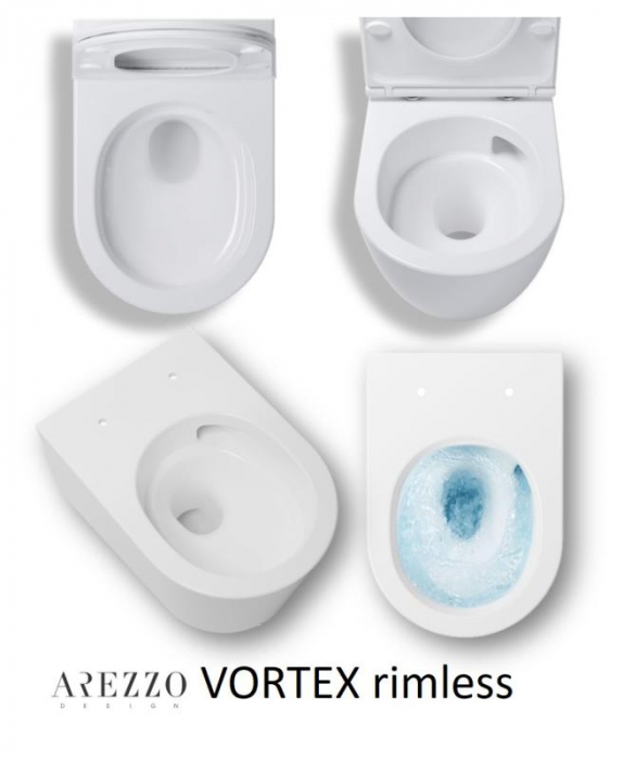 Vas WC Vortex, Rimless, Suspendat, ARIZONA – Negru Mat [3]