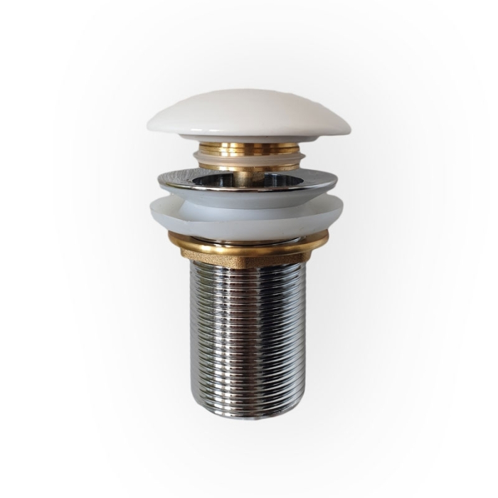 Ventil lavoar Fluminia cu preaplin, capac ceramic, alb [1]