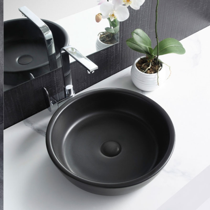 Ventil Fluminia cu preaplin, capac ceramic, negru mat [2]