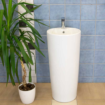 Lavoar stativ, Fluminia, Athos-B, rotund, 40 cm, alb [2]