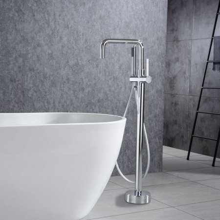 Baterie cada freestanding crom lucios, pipa pivotanta 360 de grade Foglia Gobi [3]