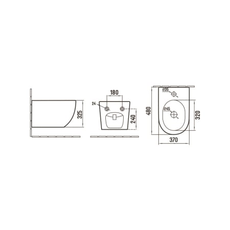 Bideu suspendat Fluminia Alfonzo, gri mat [1]