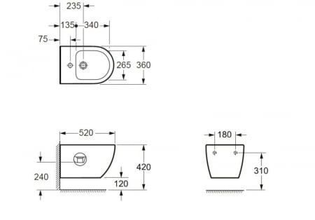 Bideu suspendat ARIZONA - Negru [1]
