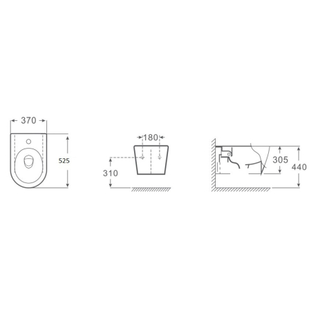 Bideu suspendat Fluminia Minerva, alb [1]