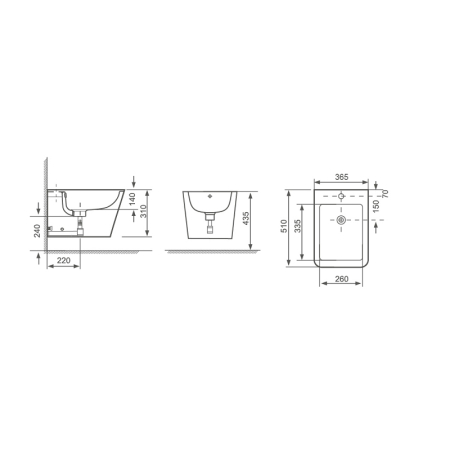 Bideu suspendat Fluminia, Paris, alb [6]