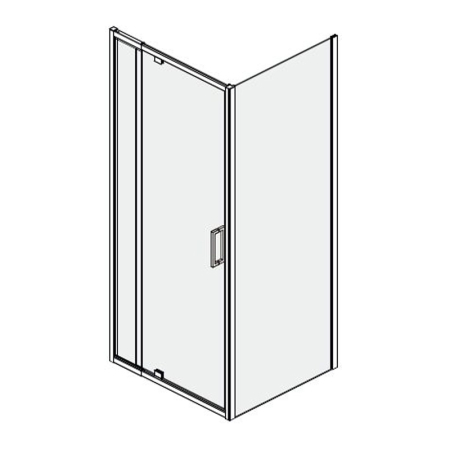 Cabine de dus simple - Cabină de duș dreptunghiulară Mediterraneo, Anda 120 x 100, ușă pivotantă, profil crom