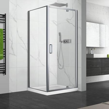 Cabine de dus simple - Cabina de dus, Mediterraneo, Andina, dreptunghiulara, 100 x 80 cm, crom