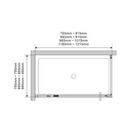 Cabina de dus, Mediterraneo, Andina, dreptunghiulara, 100 x 80 cm, crom [2]