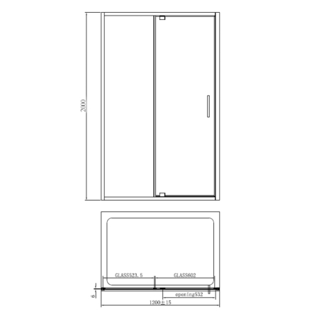 Cabina de dus Mediterraneo, Andina, dreptunghiulara, 120 x 90 cm, crom [3]
