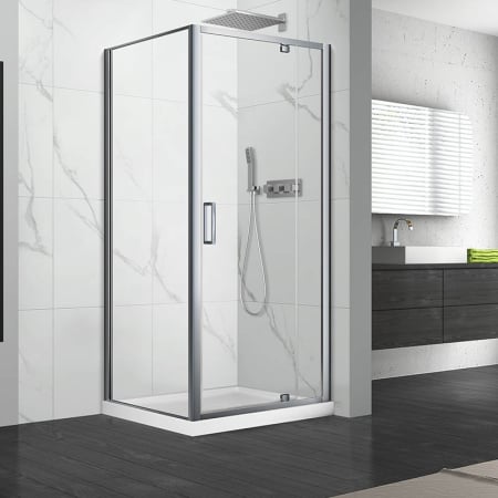 Cabine de dus simple - Cabina de dus Mediterraneo, Andina, dreptunghiulara, 120 x 90 cm, crom