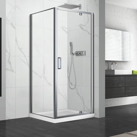 Cabine de dus simple - Cabina de dus, Mediterraneo, Andina, patrata, 90 x 90 cm, crom